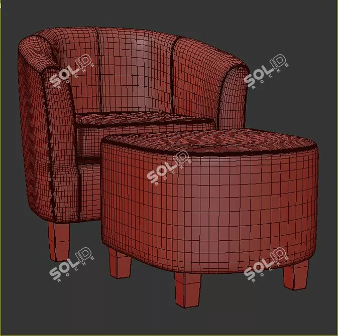 Cozy Haven Barrel Chair 3D model image 3
