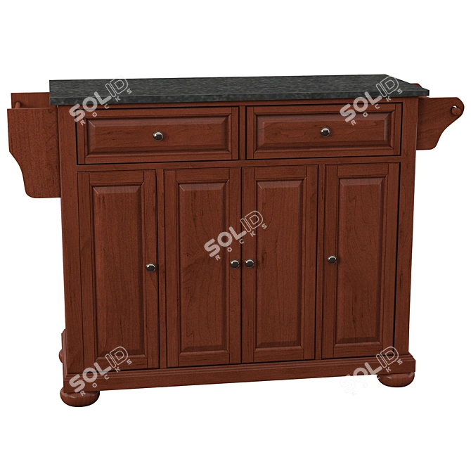 Stylish Robinwood Granite Kitchen Island 3D model image 2