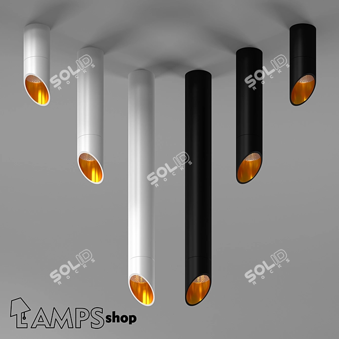 Eco-friendly Bamboo Lamps 3D model image 1