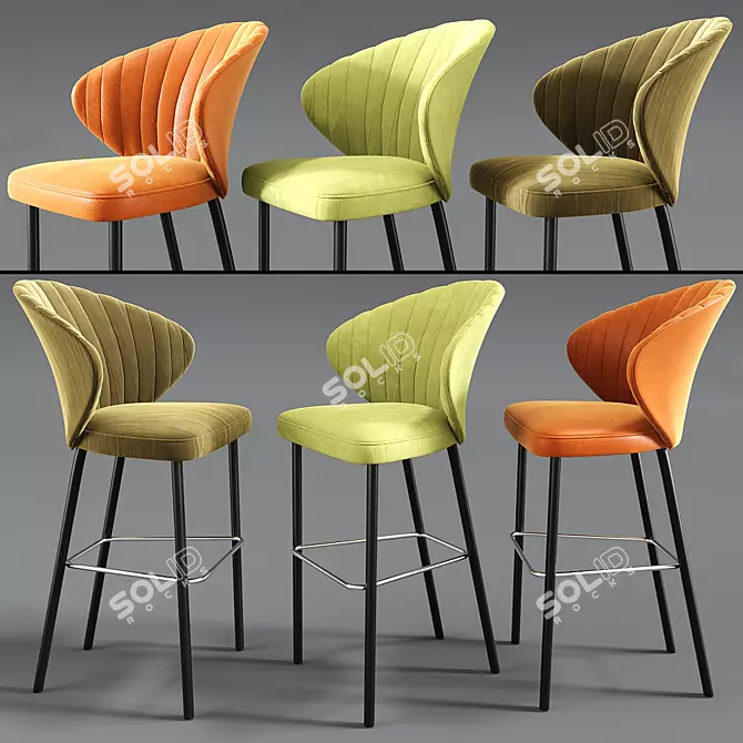 Sleek Heidi Bar Stool - Limited Stock 3D model image 1