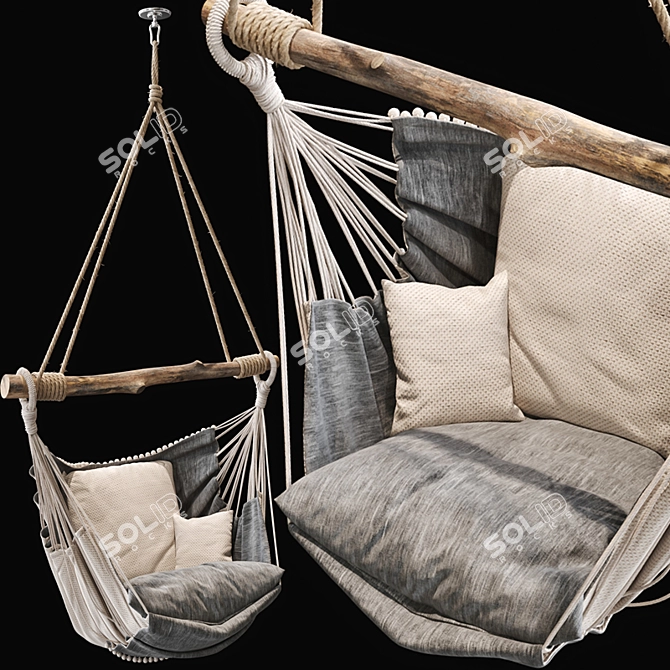 Hanging Hammock Chair: Relax in Style 3D model image 2