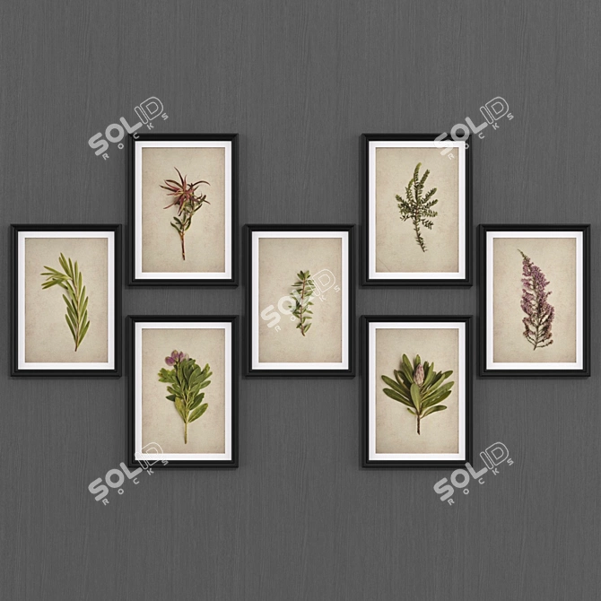 Modern Floral Art Collection 3D model image 1