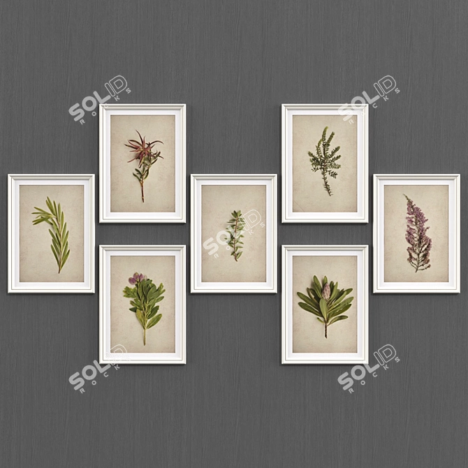 Modern Floral Art Collection 3D model image 2