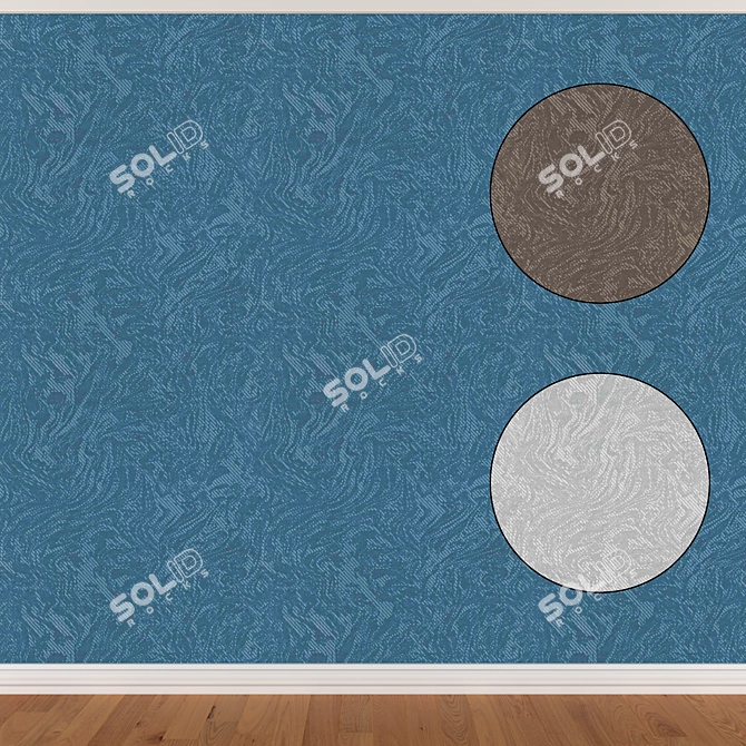 Seamless Wallpaper Set in 3 Colors 3D model image 1