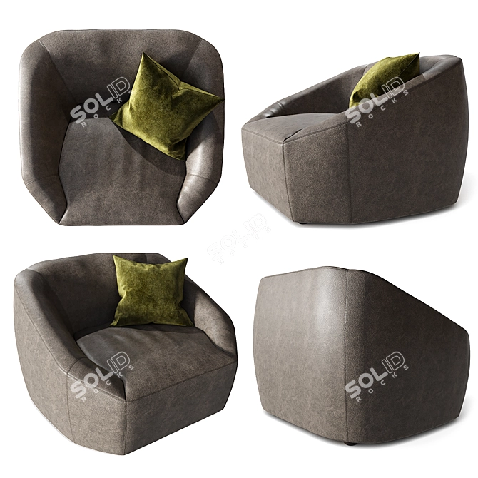 Modern Comfort: Inline Armchair by My Home Collection 3D model image 2