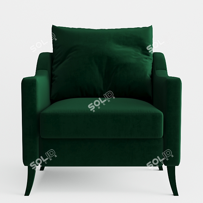 Elegant Green Armchair: Enhance Your Interior 3D model image 1