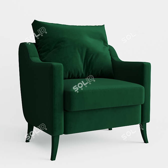 Elegant Green Armchair: Enhance Your Interior 3D model image 3