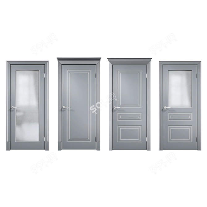 Elegant and Stylish Laban Interior Doors 3D model image 1