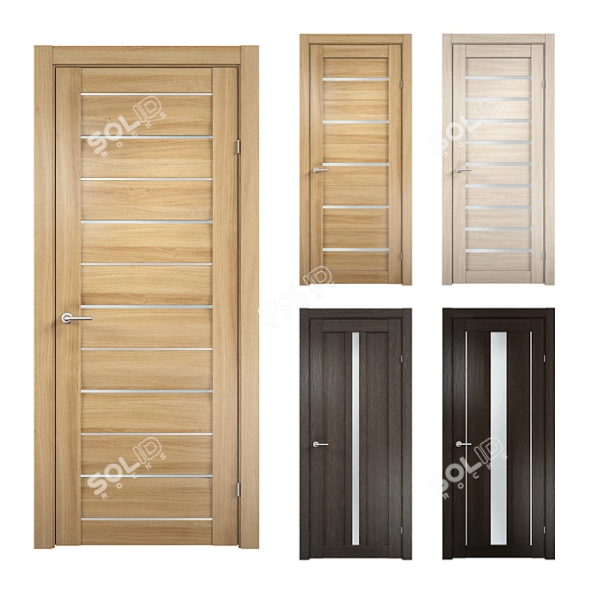 Elegant PVC Interior Doors by Laban 3D model image 1