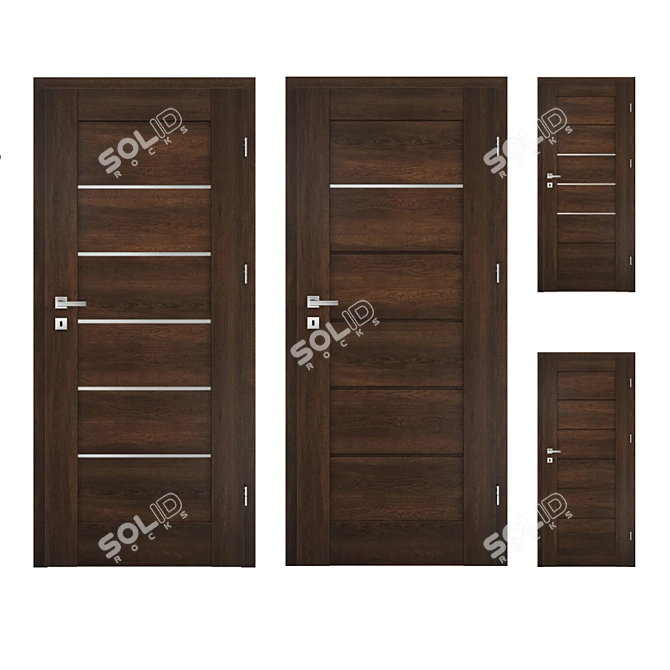Amber Series Dark Walnut Interior Doors 3D model image 1