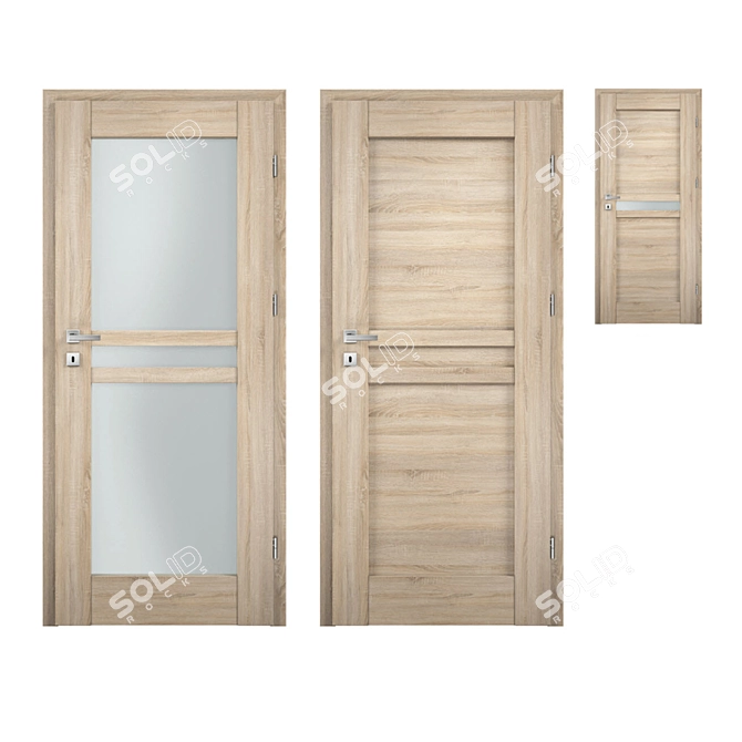 Nordic Style Interior Doors 3D model image 1