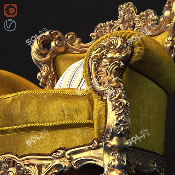 Elegant Varie Classic Chair 3D model image 3