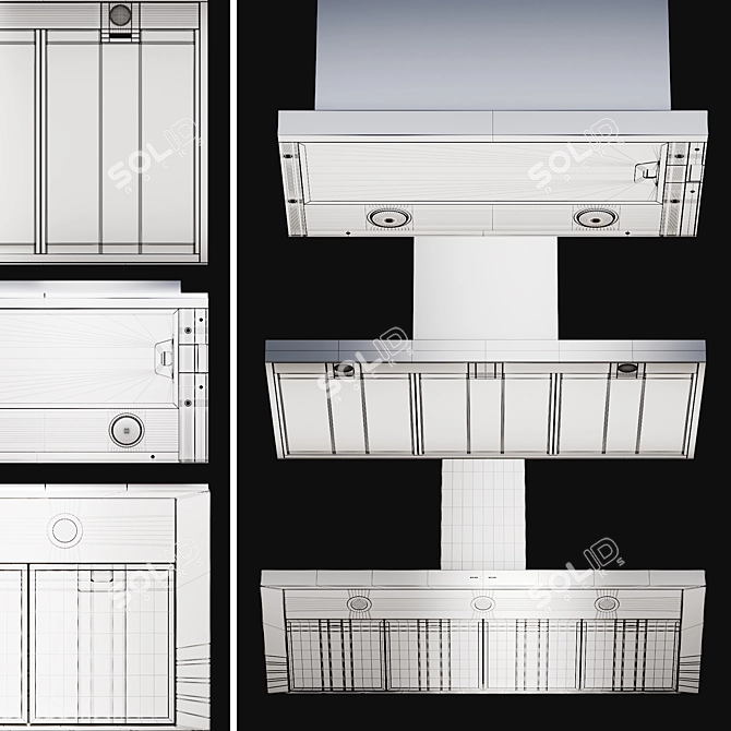 Title: Sleek Smeg Hoods Set - Enhance Your Kitchen Experiences 3D model image 3