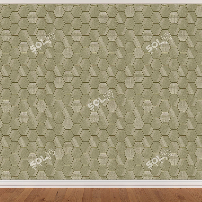 Seamless Wallpaper Set - 3 Color Options 3D model image 2