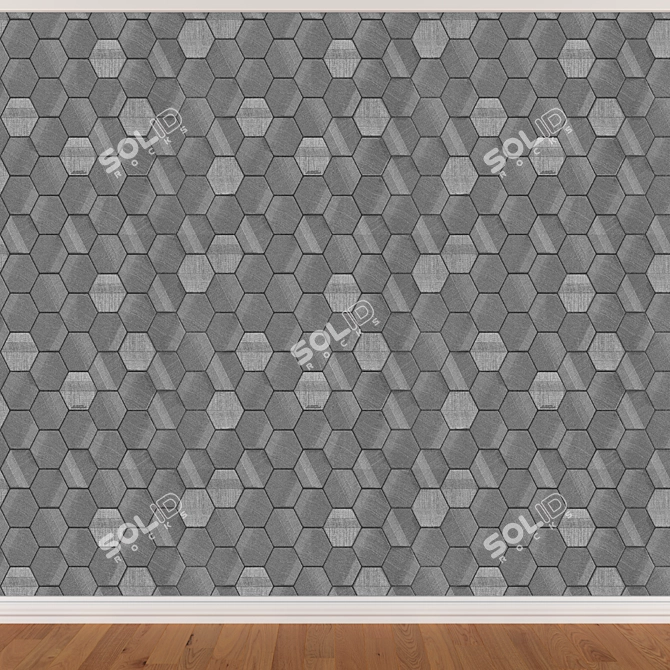 Seamless Wallpaper Set - 3 Color Options 3D model image 3