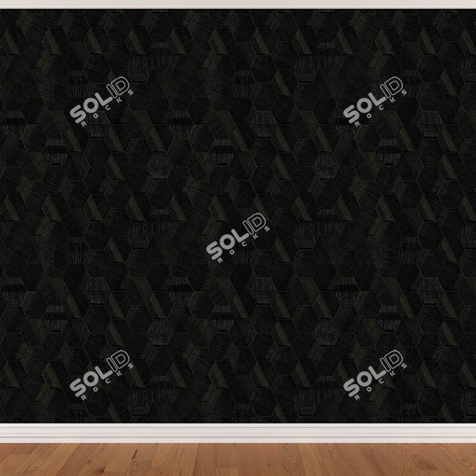 Seamless 3 Color Wallpaper Set 3D model image 2