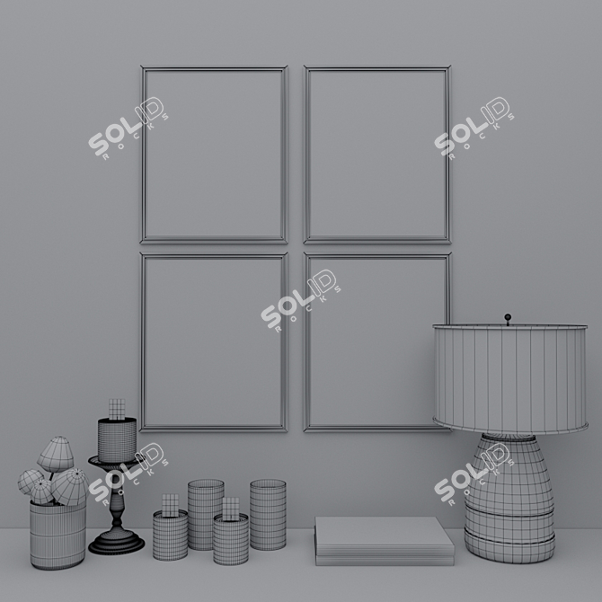 Modern Decor Set with Elegant Lighting 3D model image 3