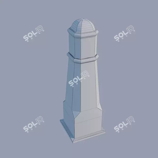 Golden Mandarin Hexagonal Concrete Post 3D model image 2