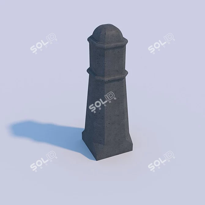 Golden Mandarin Hexagonal Concrete Post 3D model image 3