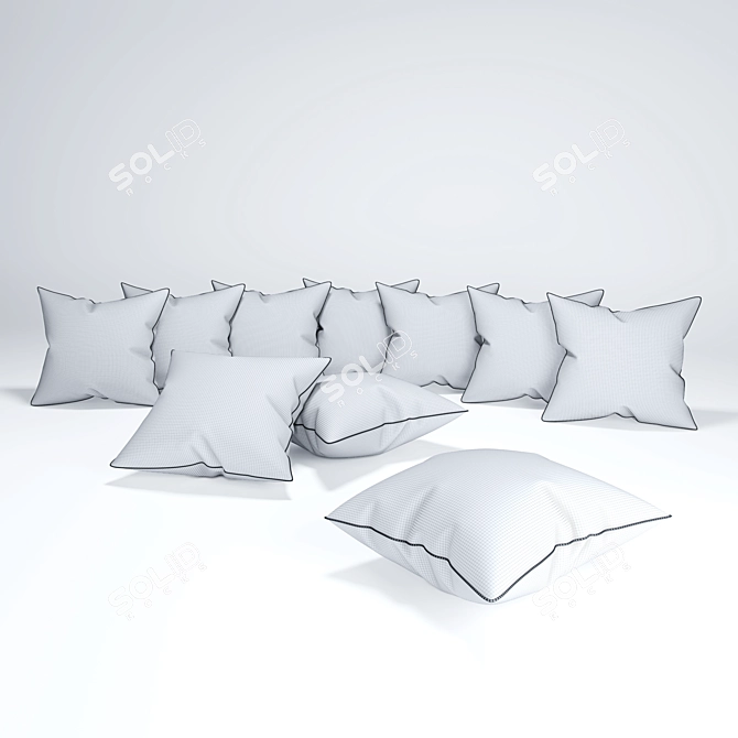 Vibrant Soft Pillows Set 3D model image 2