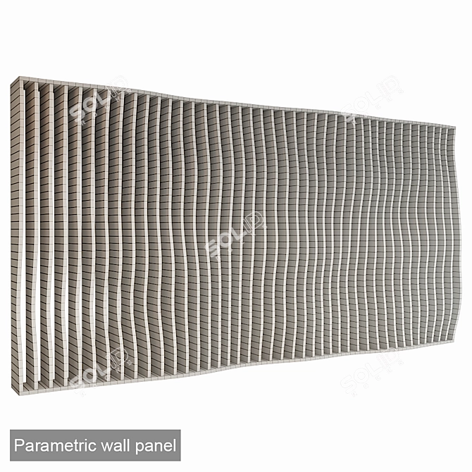 Wooden Parametric Wall Panel 3D model image 3