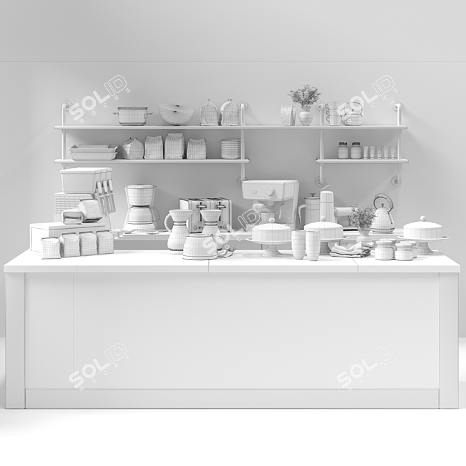 Supermarket Coffee Point: Café, Coffee, Maker 3D model image 3