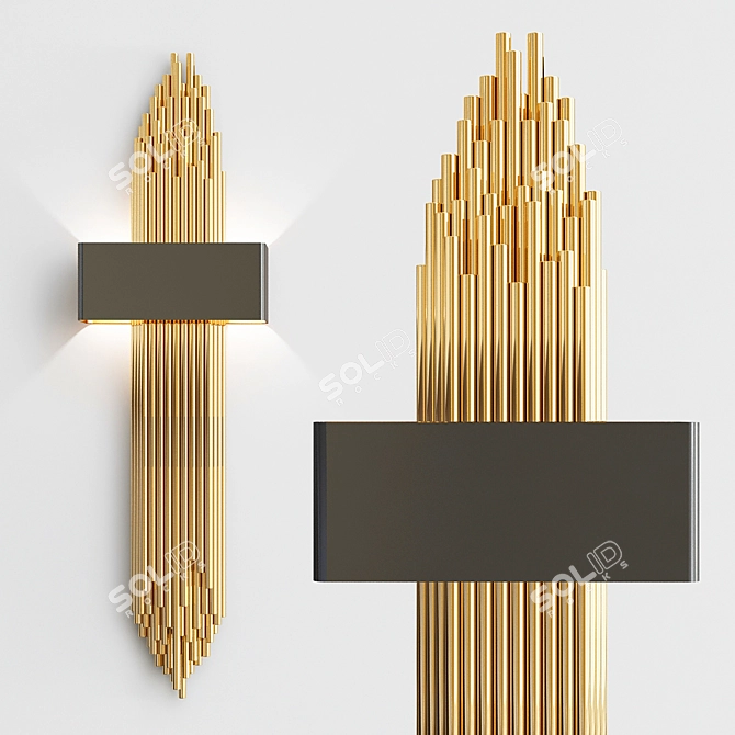 Elegant Brass Wall Lamp: GRANVILLE 3D model image 1