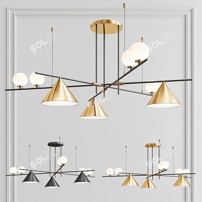 Nordic Elegance Chandelier 3D model image 1