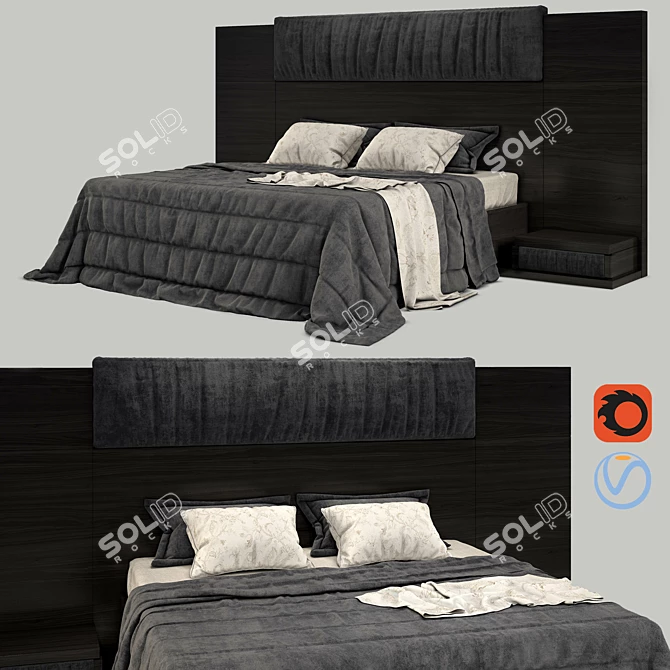 Luxury Bed Set - Vray & Corona 3D model image 1