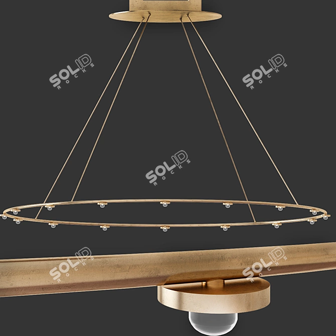 Brass LED Pendant Light 3D model image 1