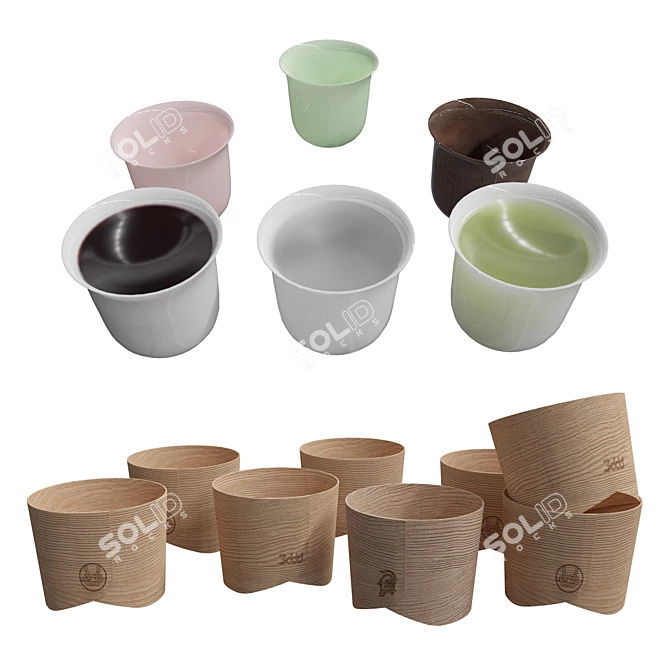 TraditioWare Cup Set | Traditional Japanese Porcelain Cups 3D model image 1