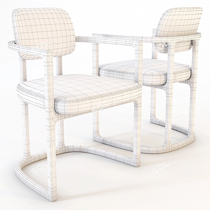 Porada Serena ArmChair: Timeless Elegance 3D model image 2