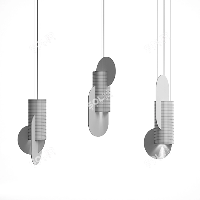 Geometric Art Lamps: Suprematic Elegance 3D model image 2