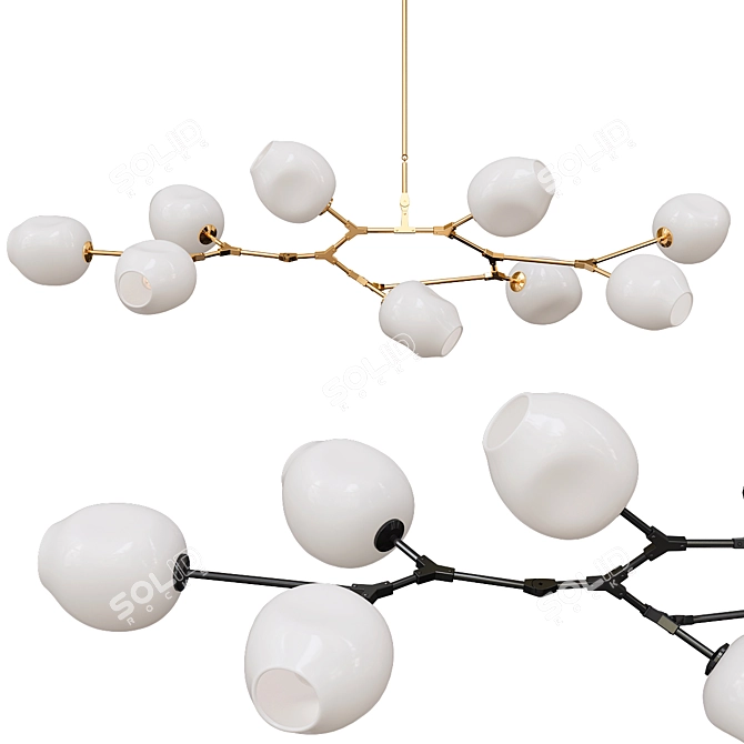 Summer Branching Bubble Pendant Light with 9 Lamps 3D model image 1