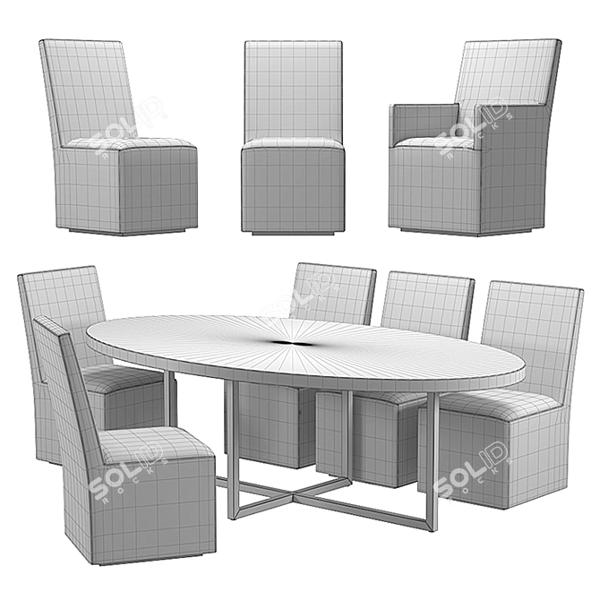 RH Ellison Oval Marble Table 3D model image 3