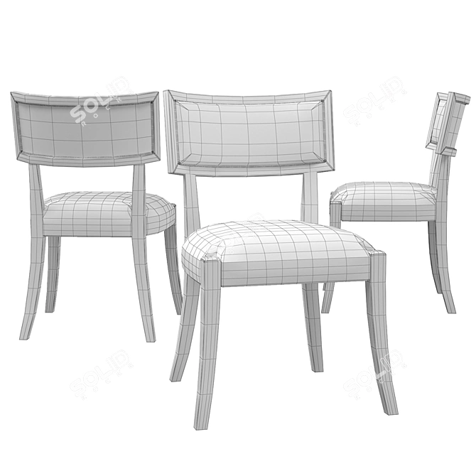 Elegant RH Classic Klismos Side Chair 3D model image 3