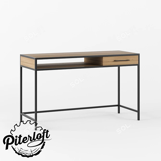 Industrial Graystone Desk 3D model image 1