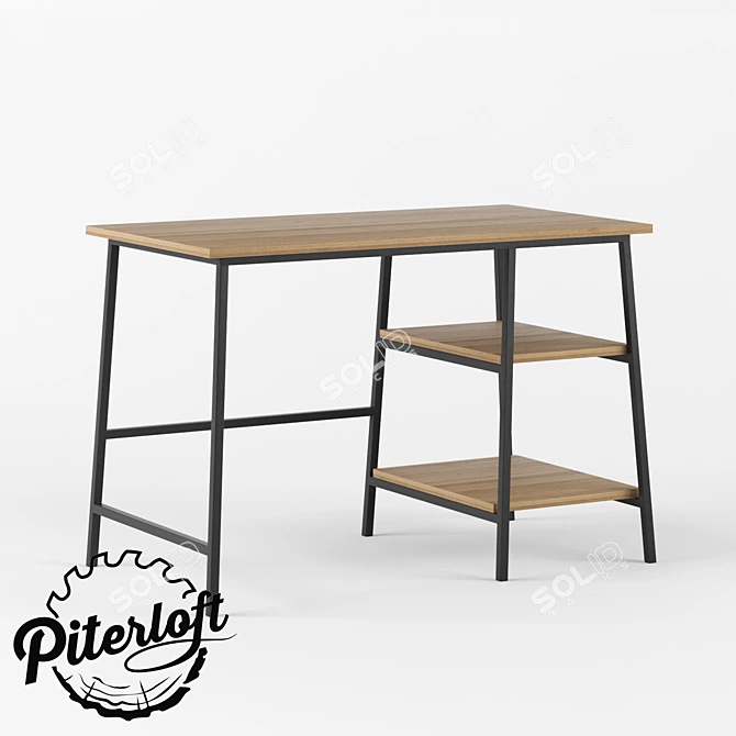 Customizable Loft-style Desk 3D model image 1