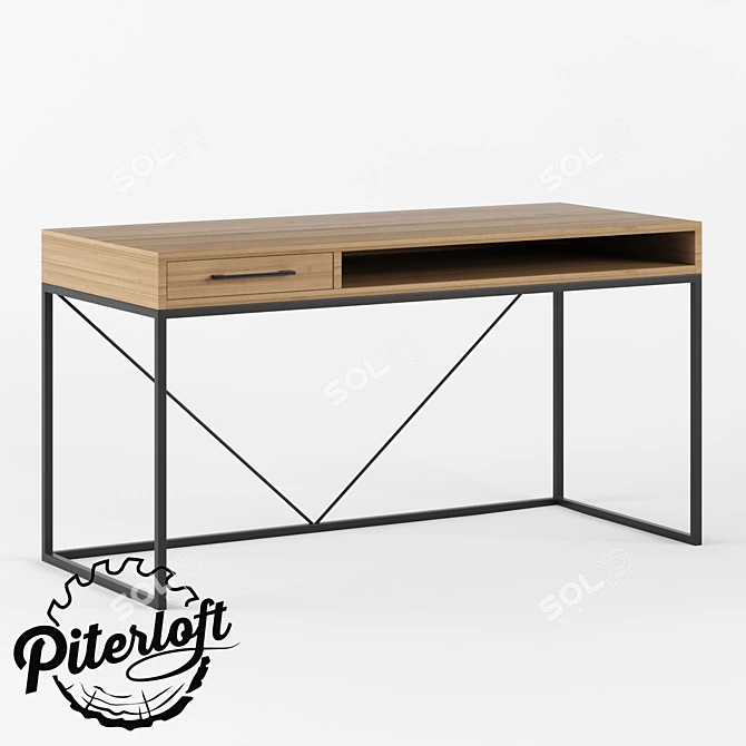 Minimalist Loft Desk 3D model image 1