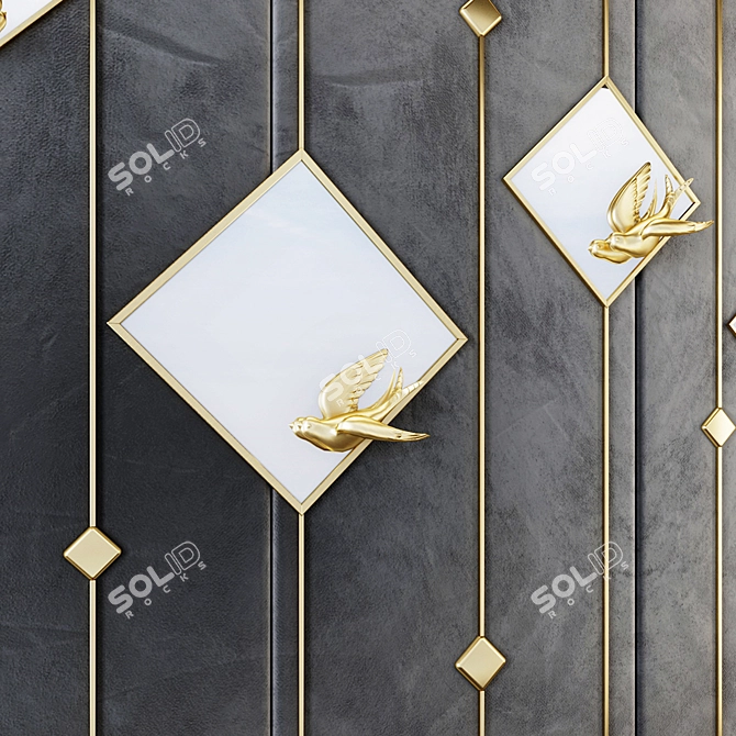 Elegant Decorative Panel: Dimensions 3200x3000mm 3D model image 2