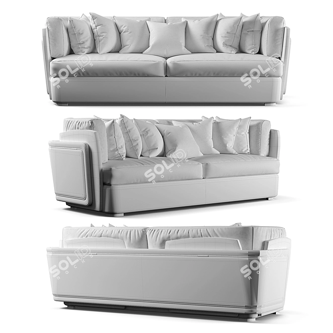 Luxury Turri Blanche Leather Sofa 3D model image 3