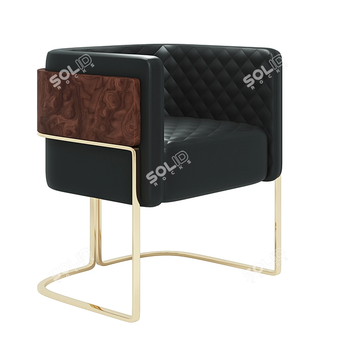 Luxurious Nura Dining Chair: Elegant Design & Comfort 3D model image 1