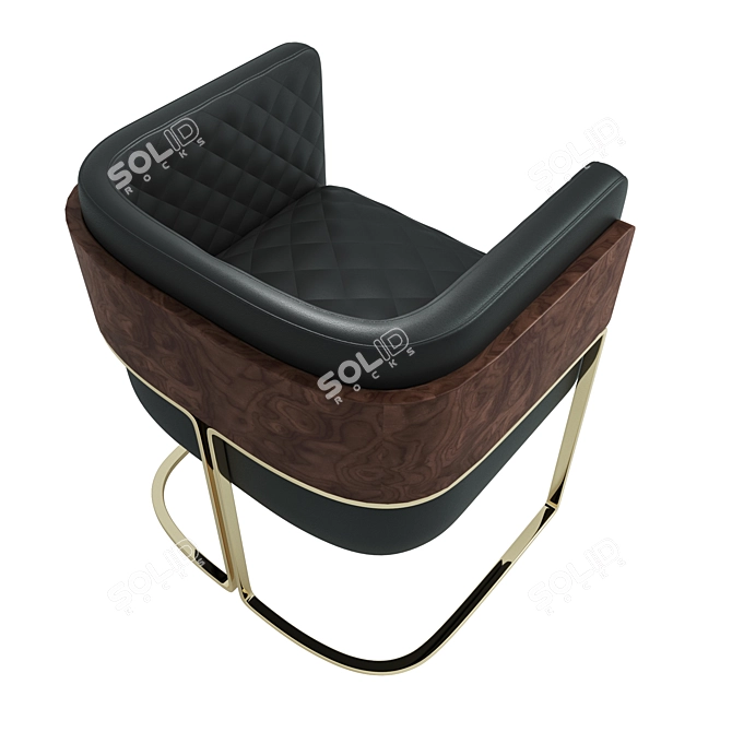 Luxurious Nura Dining Chair: Elegant Design & Comfort 3D model image 3