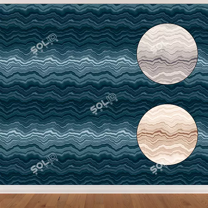 Seth 388 Wallpaper Set (3 Colors) | Seamless Textures & Multiple Formats 3D model image 1