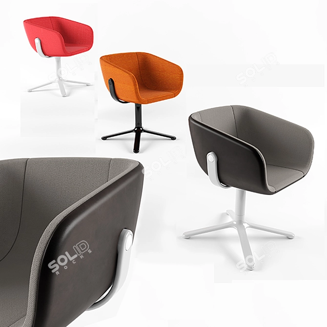 Elegant Scoop Conference Chair 3D model image 1