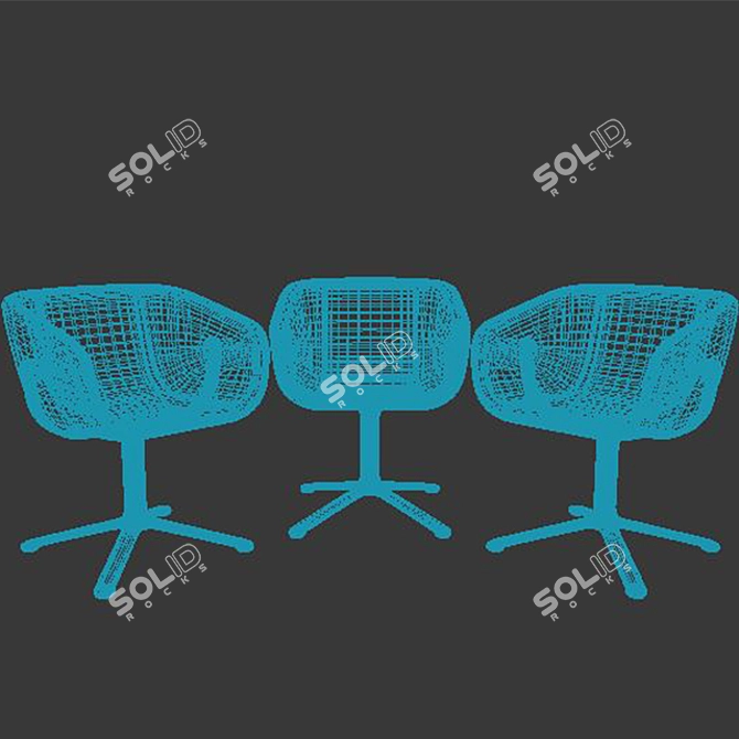 Elegant Scoop Conference Chair 3D model image 3