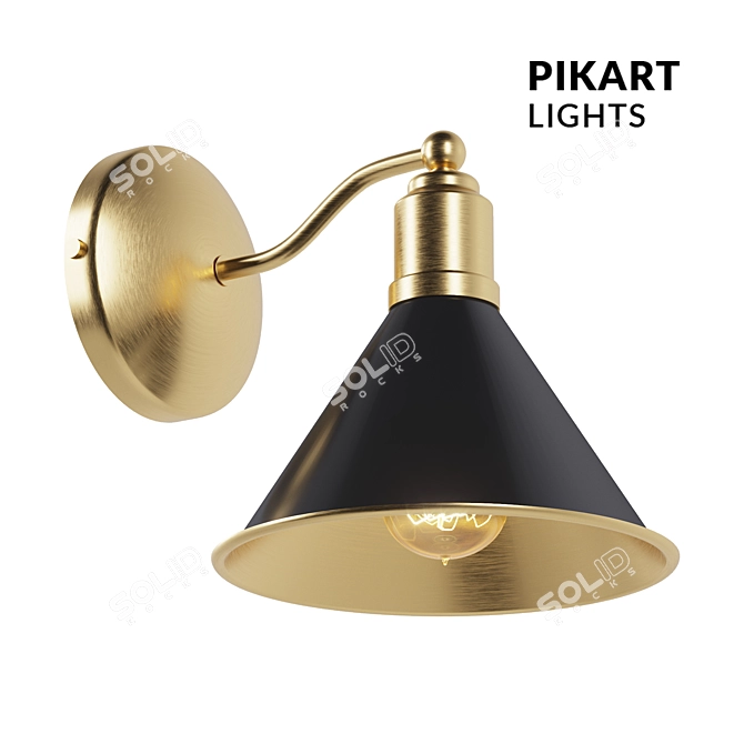 Elegant Brass Sconce - Art. 4207 3D model image 1