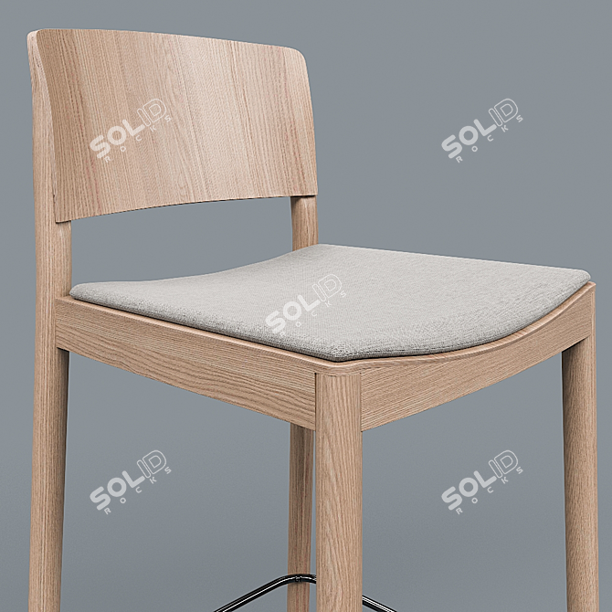 Elegant Grace Barstool by Swedese 3D model image 2