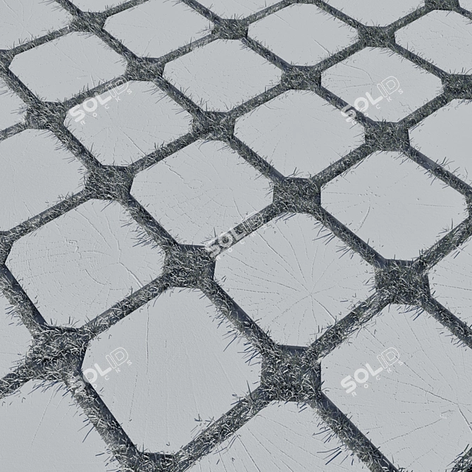 Elegant Geometric Floor Tile 3D model image 3