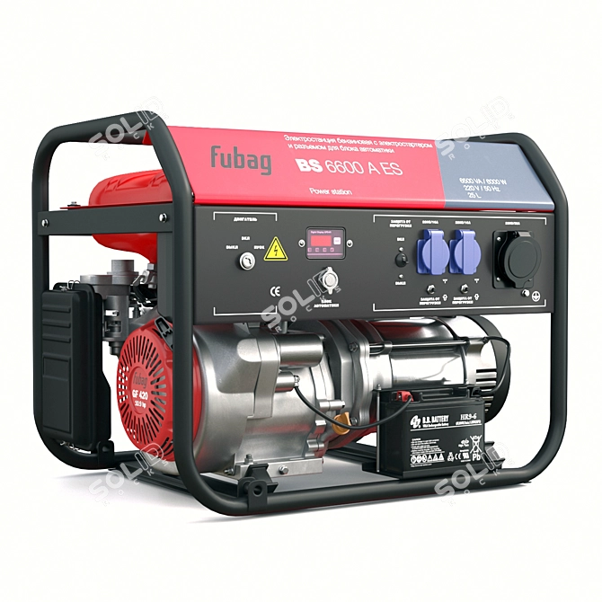 High Power Gasoline Generator - Fubag BS 6600 ES 3D model image 3